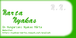 marta nyakas business card